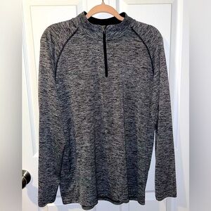 Under Armour Men’s Large 1/4 zip pullover shirt
 weathered gray loose Heatgear